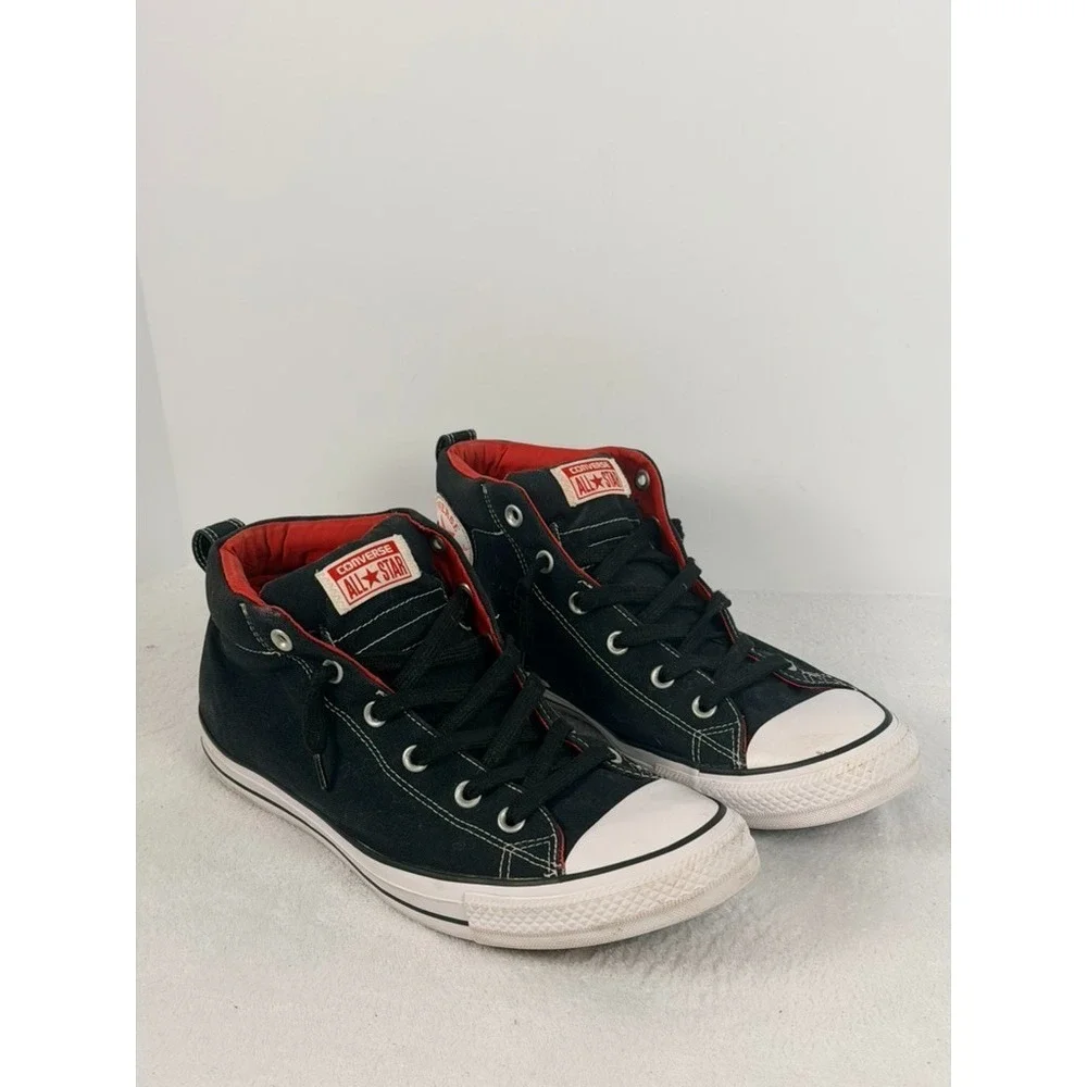 Converse Chuck Taylor All Star High Street Mid Black Red Men's Size 12 146173F